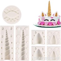 TOODOO 7 Pieces Unicorn Silicone Cake Topper Molds Unicorn Horn  Ears and Eyelash Cake Decoration Molds for Fondant Cake Chocolate Cupcake (Grey) - B07BR98NWT